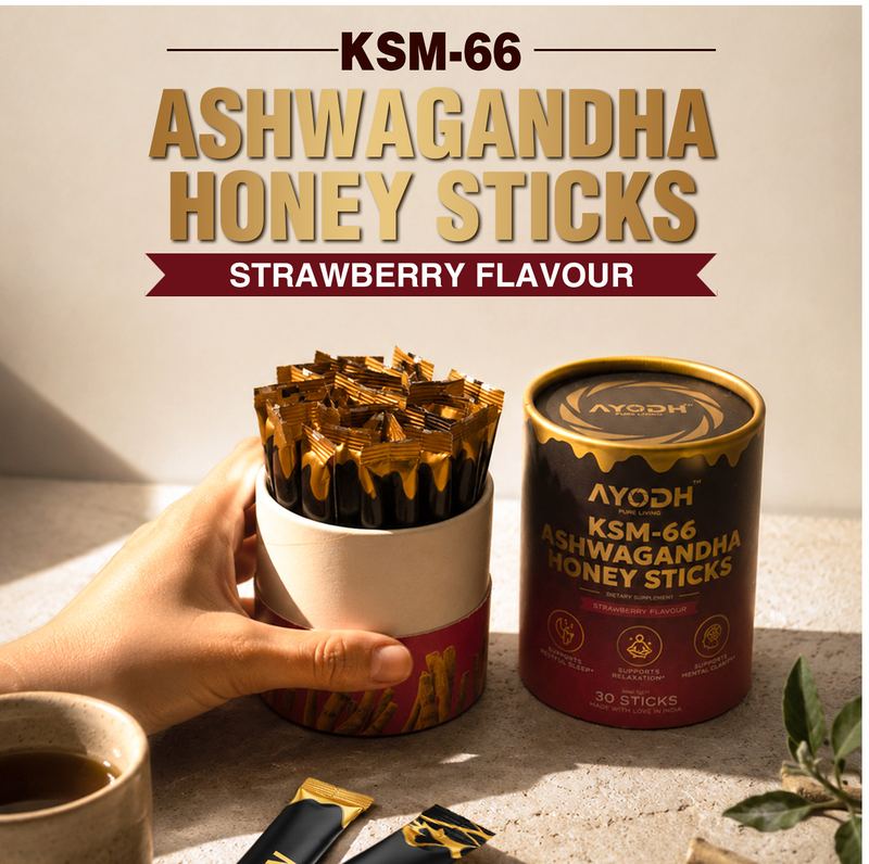 KSM-66 Ashwagandha Honey Sticks, strawberry flavour