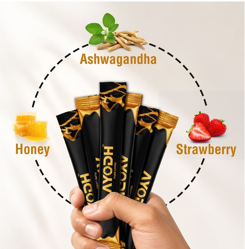AYODH honey sticks with ashwagandha, honey and strawberry